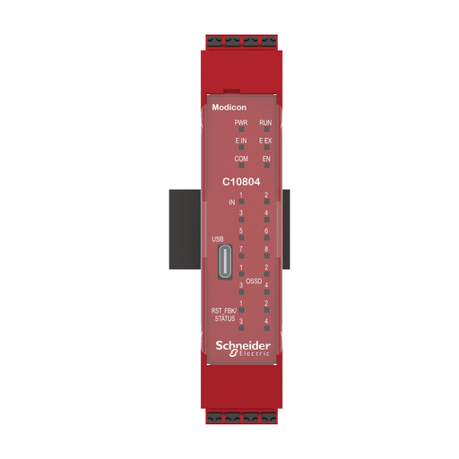 Mayer-DDS-Safety controller, Modicon MCM, 8 inputs 4 outputs, combined with backplane expansion connector, spring-2