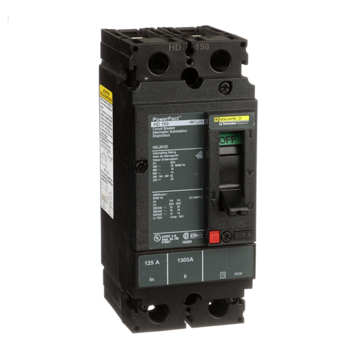 Product image for Square D HDL26125 600 Volt 125 Amp Molded Case Circuit Breaker
