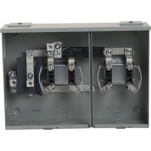 Mayer-DDS-Meter socket, horizontal, ringless, 2 position, 1 phase, 3 wire, 4 jaws, horn bypass, OH/UG, 100A-1