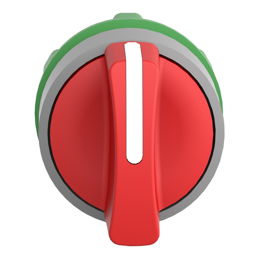 Mayer-DDS-Selector switch head, Harmony XB5, plastic, red, 22mm, 3 positions, stay put, grey bezel-2