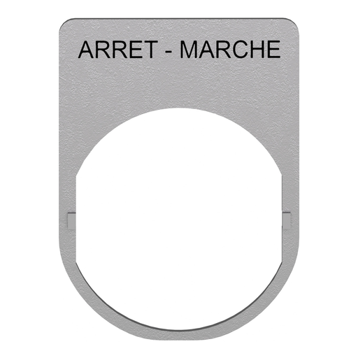Mayer-DDS-Legend plate, Harmony XB5, 30 x 40mm, metal, black marked ARRET-MARCHE-2