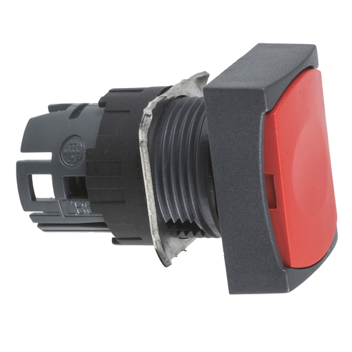 Mayer-DDS-Head for non illuminated push button, Harmony XB6, red rectangular flush, 16mm, integral LED, spring return, unmarked-1