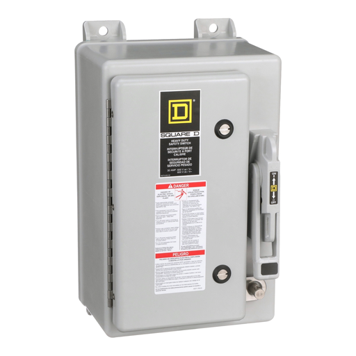 Product image for Square D HU361DF 480/600 VAC 30 Amp 3-Pole Non-Fusible Heavy Duty Safety Switch