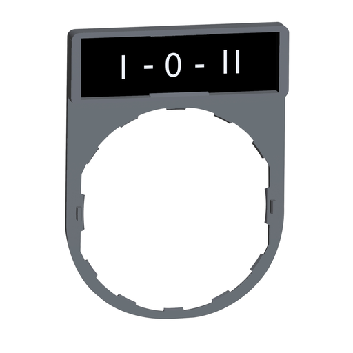 Mayer-DDS-Legend holder, Harmony XB5, 30 x 40mm, grey bezel, 8 x 27mm legend, marked I-O-II-1