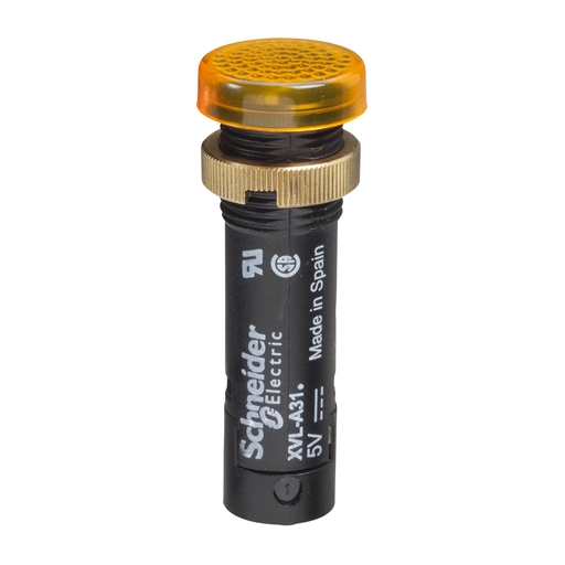 Mayer-DDS-Pilot light, Harmony XVL, plastic, yellow, 12mm, covered LED, 12V DC-1