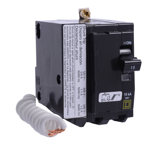 Mayer-DDS-Mini circuit breaker, QO, 20A, 2 pole, 120VAC, 10kA, bolt on, switch neutral, AC shunt-1