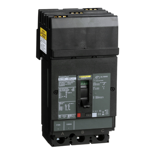 Product image for Square D HJA36110 3-Pole 110 Amp 600 Volt Thermal Magnetic Molded Case Circuit Breaker