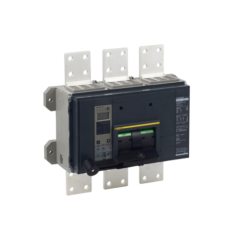 Mayer-DDS-Circuit breaker, PowerPacT R, 1200A, 3 pole, 600VAC, 25kA, busbar, Micrologic 6.0A, 100%-1