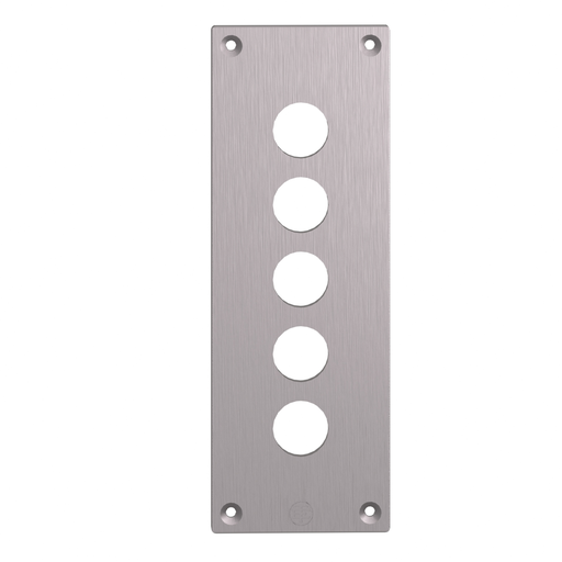 Mayer-DDS-Drilled front plate with fixing screws, Harmony XAP, XB2 SL, metal, 5 cut outs, 72x204mm, 22mm-2
