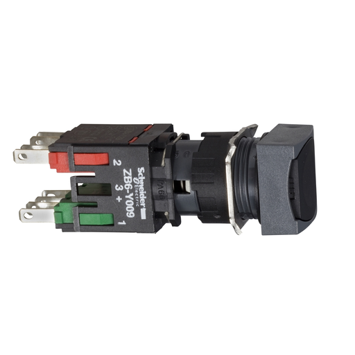 Mayer-DDS-Complete push button, Harmony XB6, black square flush pushbutton, 16mm, spring return, 1NO + 1NC, unmarked-1