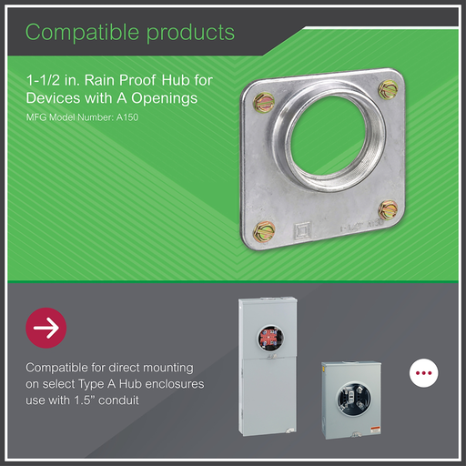 Mayer-DDS-Meter pak accessory, hub, 1.50in wire size, Series A, rainproof, 3.31in-2