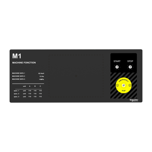 Mayer-DDS-Legend panel 500x200mm template 1, Harmony XB5-2