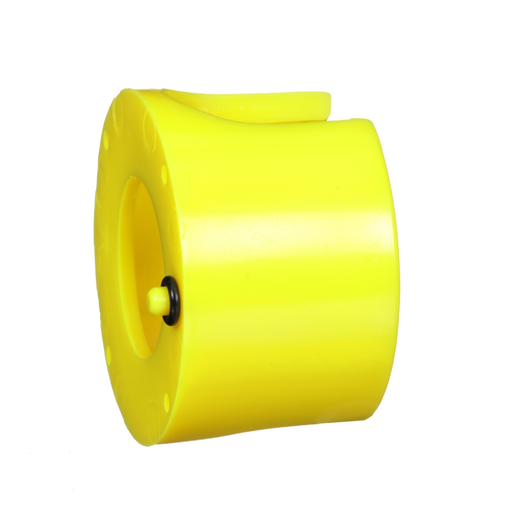 Picture of 9001K56YM - 30mm Push Button, Types K or SK, plastic extended mushroom guard, yellow, for 1.375 or 1.625 inch mushroom operator