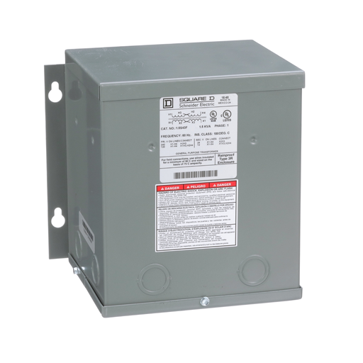 Product image for Square D 1.5S43F 1.5 kVa 120 x 240 VAC Primary 12/24 VAC Secondary Dry Type Buck and Boost Transformer