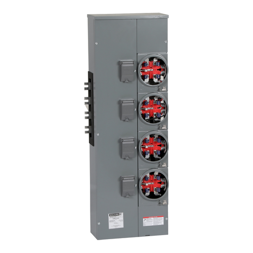 Square D EZMH314225 208 Star/120 VAC 225 Amp 3-Phase 4-Wire Ringless Meter Center Branch Unit