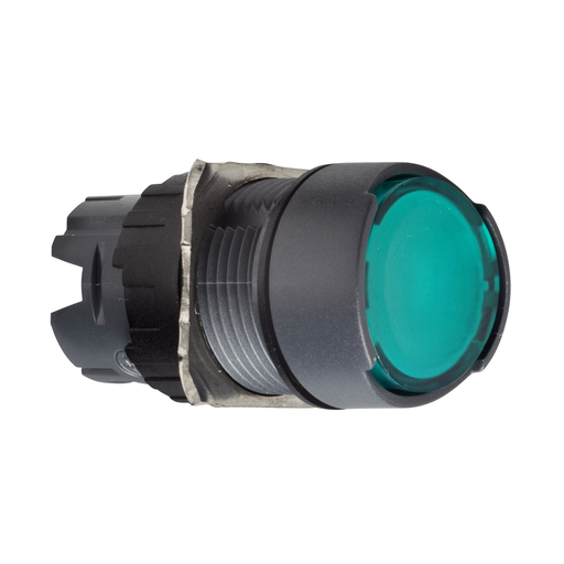 Mayer-DDS-Head for illuminated push button, Harmony XB6, green flush, 16mm, integral LED, spring return, 12...24V, unmarked-1