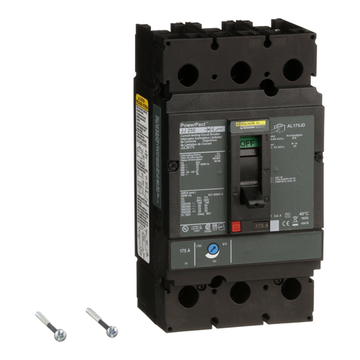 Product image for Square D JJL36175 3-Pole 175 Amp 600 Volt Thermal Magnetic Molded Case Circuit Breaker