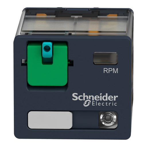 Mayer-DDS-plug-in relay, Harmony electromechanical relays, 15A, 3CO, with LED, lockable test button, 24V DC-2