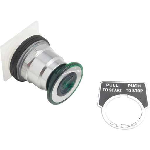 Square D 9001KR8G 30 mm Green Body Chrome Plated Metal Bezel 3-Position Mushroom Non-Illuminated Push-Pull Operator Product image for Square D 9001KR8G 30 mm Green Body Chrome Plated Metal Bezel 3-Position Mushroom Non-Illuminated Push-Pull Operator