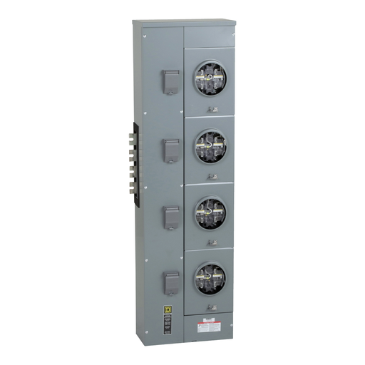 EZML314125 - Branch unit, EZ Meter-Pak, 125A, 4 x 5 jaw sockets, 208Y/120VAC, lever bypass, ringless, 800A Al busbar