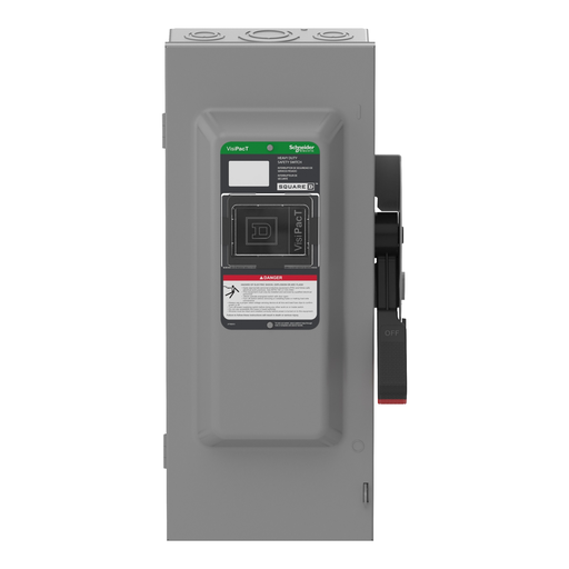 Mayer-DDS-Safety switch, VisiPacT, heavy duty, fused, viewing window, NEMA 1, 240V, 100A, 2 pole, neutral bonded, ground lugs-2