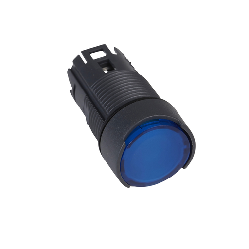 Mayer-DDS-Head for illuminated push button, Harmony XB6, blue flush pushbutton Ø 16 latching integral LED-1