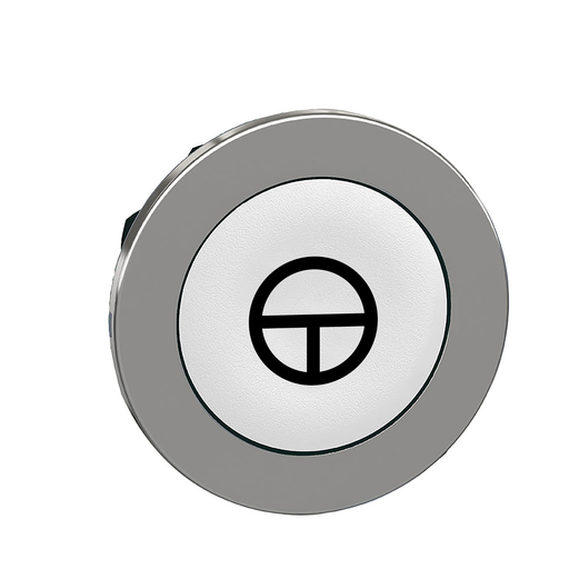 Mayer-DDS-Head for non illuminated push button, Harmony XB4, flush mounted white flush caps pushbutton black marked "T"-1