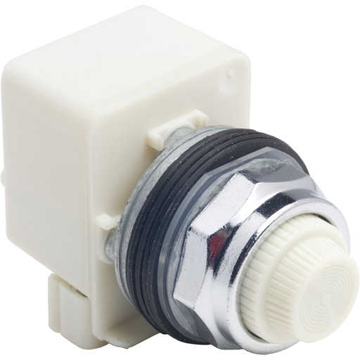 Product image for Square D 9001KP38LWW31 30 mm 120 VAC/VDC White Lens Metal Bezel LED Standard Pilot Light