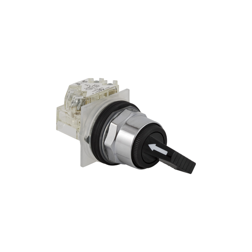 Product image for Square D 9001KS11FBH1 30 mm 10 Amp 600 VAC/VDC 1NO 1NC 2-Position Round Knob Non-Illuminated Selector Switch