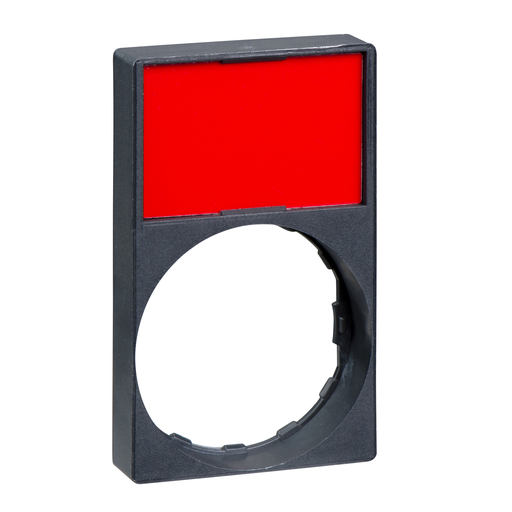 Mayer-DDS-Legend holder, Harmony XB4, 30 x 50mm, for flush, plastic, black, 8 x 27mm red blank legend, unmarked-1