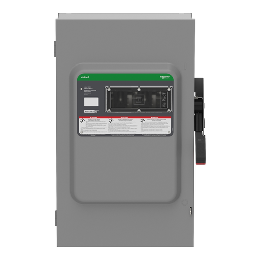 Mayer-DDS-Safety switch, VisiPacT, heavy duty, fused, viewing window, NEMA 1, 240V, 200A, 2 pole, neutral bonded, ground lugs-2