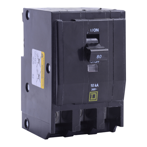 Product image for Square D QO390VH 3-Pole 90 Amp 240 Volt Plug-On Miniature Circuit Breaker