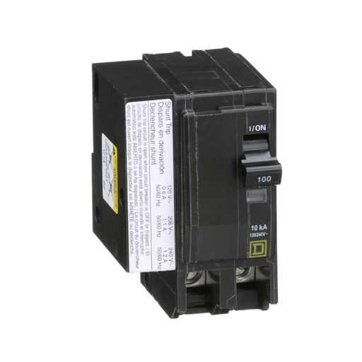 Product image for Square D QO21001021 120/240 Volt 100 Amp Plug-On Miniature Circuit Breaker
