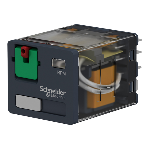Mayer-DDS-plug-in relay, Harmony electromechanical relays, 15A, 3CO, lockable test button, 120V AC-2