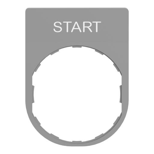 Mayer-DDS-Legend plate, Harmony XB5, 30 x 40mm, grey bezel, white marked START-2