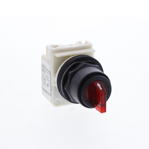 Product image for Square D 9001SK43J1R 30 mm 3-Position Red Maintained Knob Illuminated Selector Switch Operator