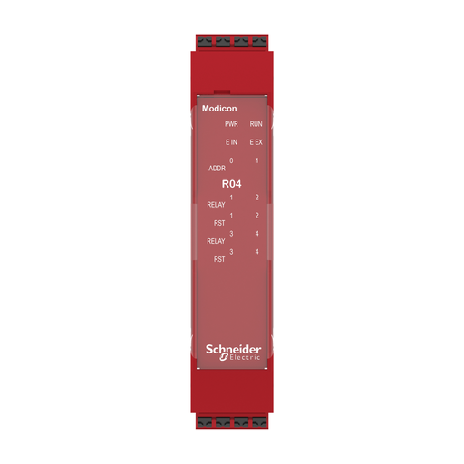 Mayer-DDS-expansion module, Modicon MCM, 4 safety relay outputs, with backplane connection, spring-2