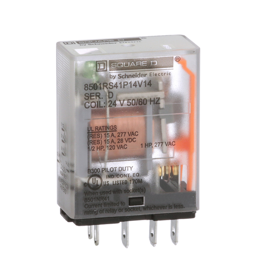Product image for SQD 8501RS41P14V14 Plug in relay, T