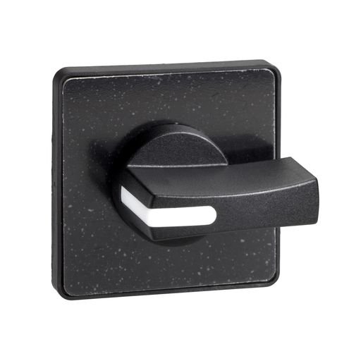 Mayer-DDS-Cam switch Operating head, Harmony K, for multifixing, plastic, matt black, 45 x 45 mm, black handle, blank for engraving-1