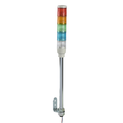 Mayer-DDS-Complete pre wired monolithic tower light, Harmony XVC, plastic, red orange green blue clear, 40mm, tube mounting, steady, IP23, 24V AC DC-1