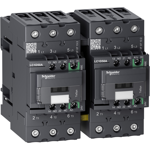Mayer-DDS-Reversing contactor, TeSys Deca Advanced, 3P(3NO), AC-3/3e, <=440V, 50A, 24V DC coil, EverLink BTR screws-1