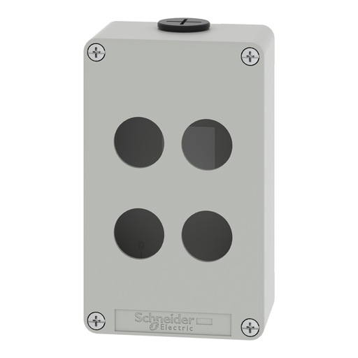 Mayer-DDS-Die cast empty control station, Harmony XAP, XB2 SL, zinc alloy, grey, M20, 4 cut outs 22mm, 80x130x51,5mm, UL cULus-2