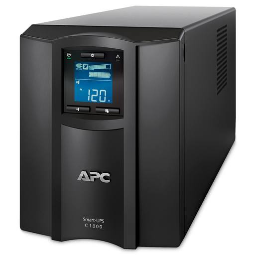 Mayer-DDS-APC Smart-UPS C, Line Interactive, 1000VA, Tower, 120V, 8x NEMA 5-15R outlets, SmartConnect port, USB and Serial communication, AVR, Graphic LCD-1