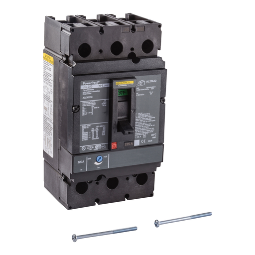 Product image for Square D JGL36225C 3-Pole 225 Amp 600 Volt Thermal Magnetic Molded Case Circuit Breaker