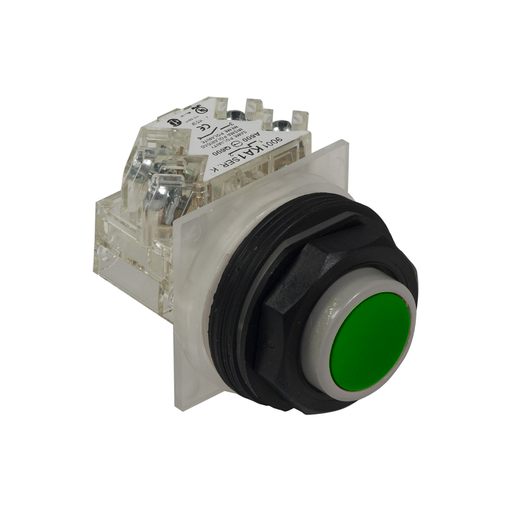 Product image for Square D 9001SKR3GH5 30 mm 600 VAC Momentary 1NO Green Lens Plastic Bezel Non-Illuminated Push Button