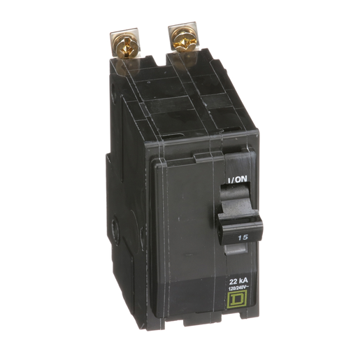 Mayer-DDS-Mini circuit breaker, QO, 15A, 2 pole, 120/240VAC, 22kA, bolt on, 50 deg C-1