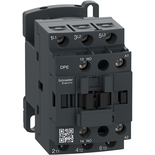 DPE09B7 - IEC contactor,Easy TeSys DPE,nonreversing,9A,3P,3HP at 480V AC,24V 50/60Hz coil