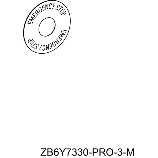 Mayer-DDS-Legend, Harmony XB6, 45mm for emergency stop push button, marked EMERGENCY STOP-1