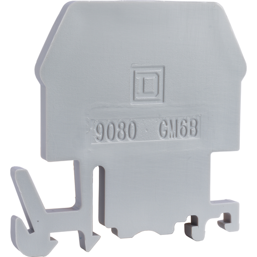 Product image for Square D 9080GME6B Gray NEMA GM6 Terminal Block End Barrier