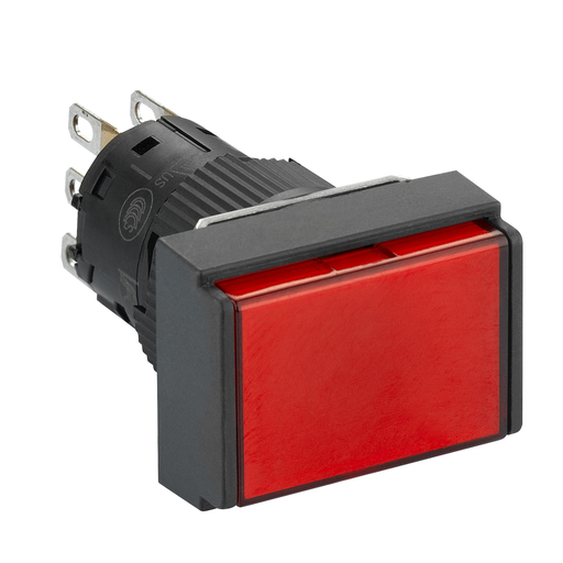 Mayer-DDS-Illuminated monolithic push button, Harmony XB6E, rectangle red flush, 16mm, spring return, 24V DC, 1CO-1